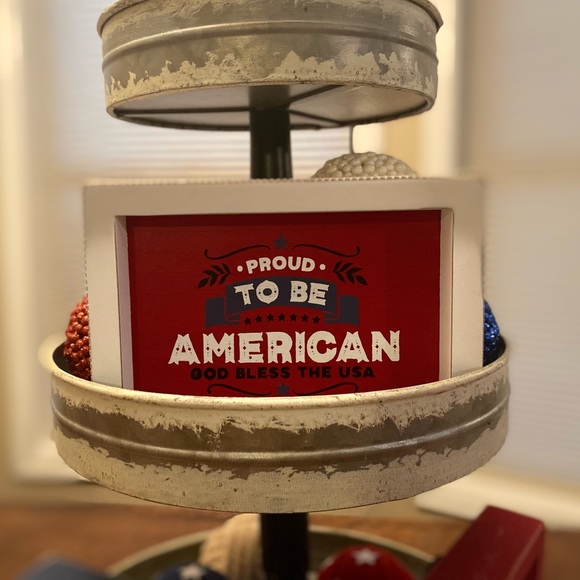 Patriotic Tier Tray Set Of 3, Let Freedom Ring & Proud To Be An American Signs - Picture 7 of 16